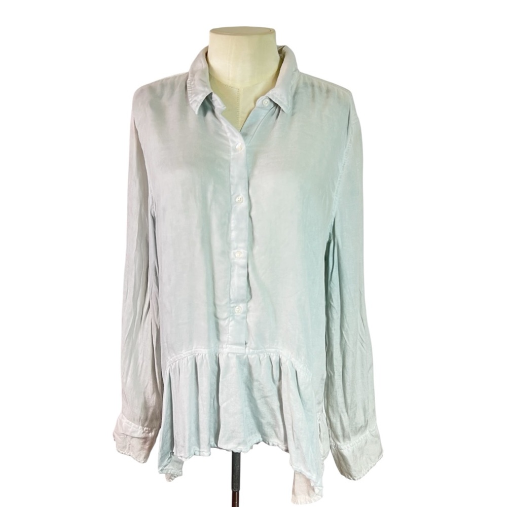 ANA blouse size XL lagenlook romantic oversized Artsy unique fabric coloring